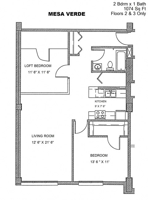 Residences at Capitol Heights Apartment Homes in Denver, Colorado Mesa Verde Floor Plan